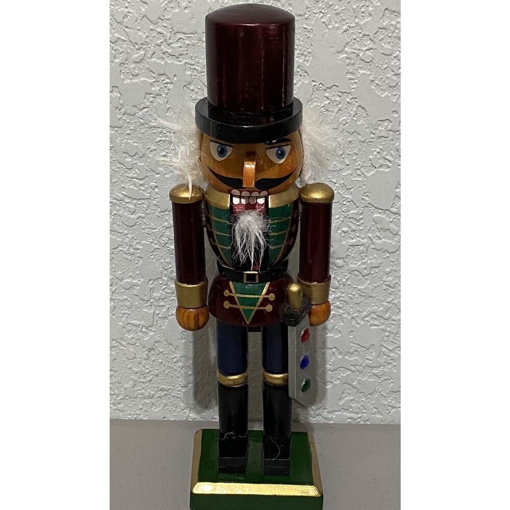 Nutcracker Soldier Red Green Wood Classic Decor Christmas 10" Bed Bath & Beyond